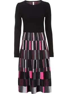 Wijd uitlopende, gebreide jacquard jurk, bonprix