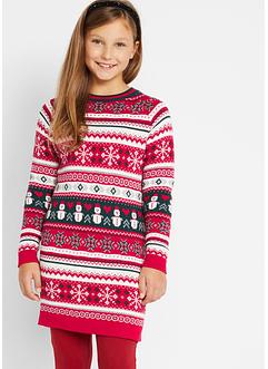 Meisjes gebreide jurk met wintermotieven, bpc bonprix collection