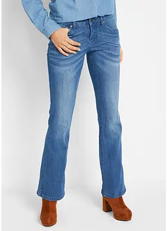 Mid waist stretch jeans, bootcut, bonprix