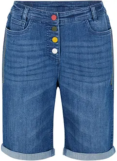 Comfort stretch jeans bermuda met borduursel en comfortband, bonprix