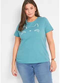 Shirt met korte mouwen en kattenprint, bonprix