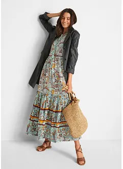 Geweven maxi jurk met print, bonprix