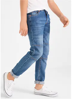 Stretch jeans met mid waist en verstevigde knieën, bonprix