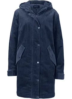 Warme corduroy parka met teddy voering in capuchon, A-lijn, bonprix