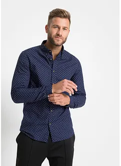 Overhemd van puur katoen met lange mouwen, slim fit, bonprix