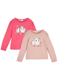 Meisjes longsleeve (set van 2), bonprix