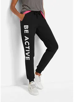 Joggingbroek van katoen met print, loose fit, bonprix