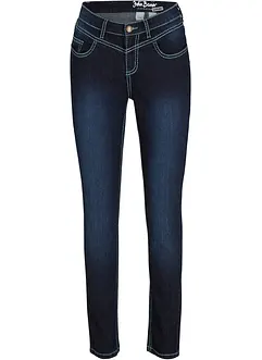 Slim mid waist jeans met contrastnaden, bonprix