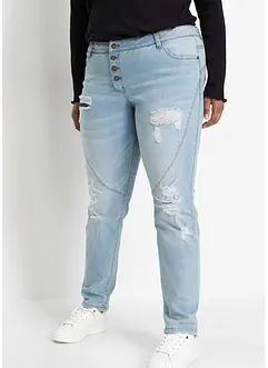 Boyfriend jeans destroyed met gerecycled polyester, bonprix