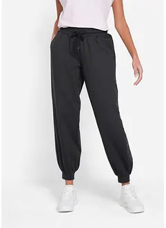 Joggingbroek met wijde pijpen, cropped, bonprix