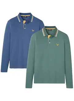 Poloshirt, lange mouw (set van 2), bonprix