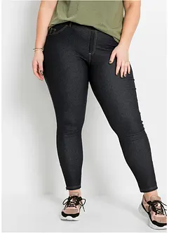 Legging in denim look met ritsen, bonprix