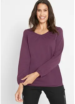 Katoenen longsleeve met elastiek, bonprix