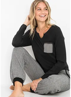 Pyjama met flanellen broek (2-dlg. set), bonprix