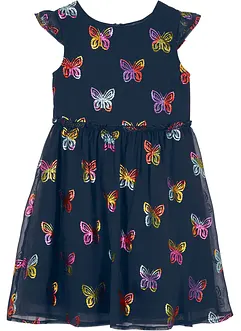 Meisjes feestelijke chiffon jurk met vlinderprint, bonprix