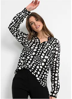 Gedessineerde, lange blouse van viscose, bonprix