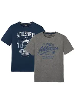 T-shirt met sportieve print (set van 2), bonprix