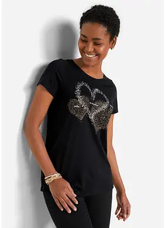 Katoenen shirt met hart, biologisch katoen, bonprix