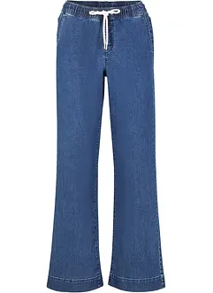 Mid waist stretch jeans, wide leg, bonprix