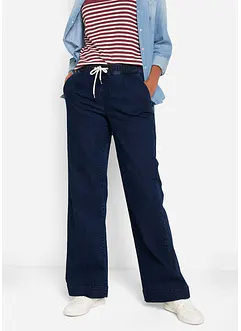 Mid waist stretch jeans, wide leg, bonprix