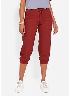 Linnen 3/4 broek met comfortband, loose fit, bonprix
