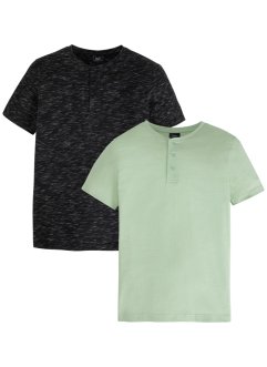 Henley shirt, korte mouw (set van 2), bpc bonprix collection