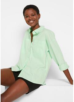 Luchtige overhemdblouse met linnen, bpc bonprix collection