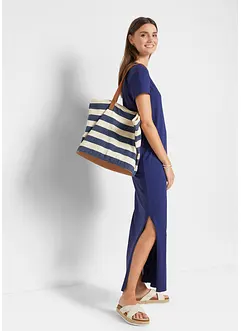 Katoenen maxi jurk met split, bonprix