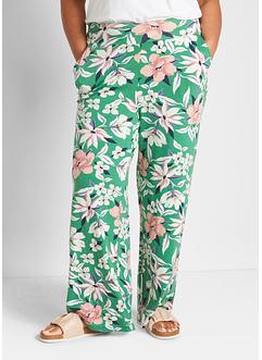 Jersey broek met bloemenprint, wijd model, bpc bonprix collection
