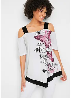 Cold shoulder shirt met print, bonprix