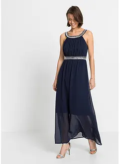 Maxi jurk met stras en gerecycled polyester, bonprix