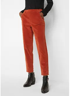 High-waist corduroy broek met comfortband, cropped, bonprix