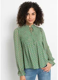 Blouse met strikkoordjes, bonprix