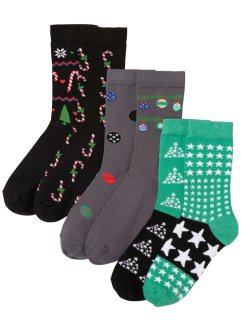 Sokken (3 paar) met verschillende designs en wenskaart, bpc bonprix collection