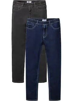 Regular fit instap thermojeans, straight (set van 2), bonprix