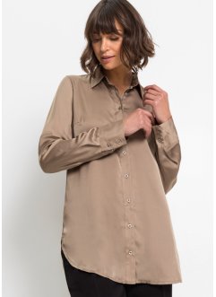 Lange blouse van satijn, BODYFLIRT