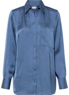 Lange, satijnen blouse met gerecycled polyester, BODYFLIRT