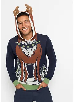 Hoodie met kerstmotief van gerecycled polyester, bonprix