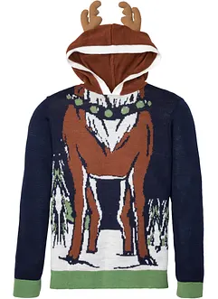 Hoodie met kerstmotief van gerecycled polyester, bonprix