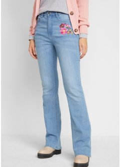 Bootcut jeans met comfortband en borduursel, bpc bonprix collection