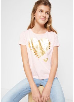 Meisjes T-shirt (set van 2) met katoen, bpc bonprix collection