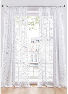 Transparant gordijn met glanzende print (set van 2), bpc living bonprix collection