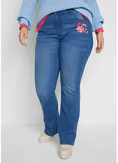 High waist jeans met comfortband, bootcut, bonprix