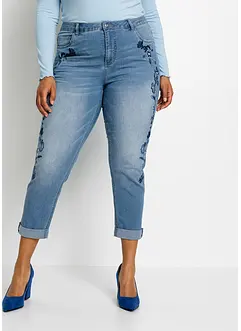 Slim jeans met mid waist, cropped, bonprix