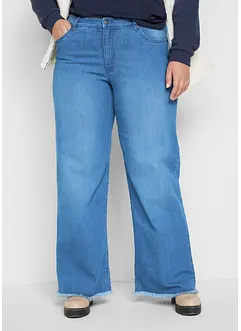 Wide leg stretch jeans high waist, bonprix