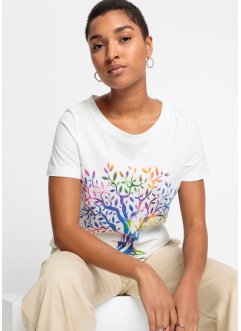 T-shirt met print van biologisch katoen, RAINBOW