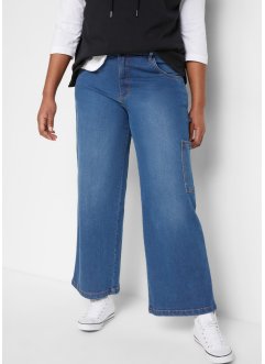 Stretch jeans, worker jeans, wide, high rise, John Baner JEANSWEAR