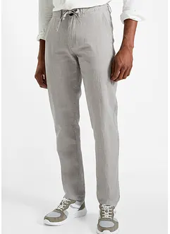 Regular fit instap chino met linnen, straight, bonprix