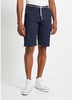 Chino bermuda met linnen en strikkoordjes, regular fit, bpc bonprix collection