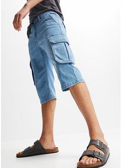 Lange stretch jeans bermuda met comfort fit, regular fit, John Baner JEANSWEAR